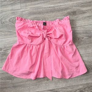 strapless pink top 💝